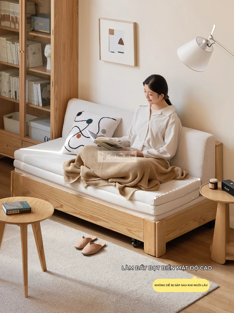 Sofa bed thu k&eacute;o th&ocirc;ng minh SB30 sử dụng nệm cao cấp, &ecirc;m &aacute;i