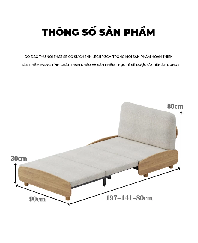 Khung chắc chắn thiết kế thông minh Sofa giường cao cấp Openliving OSF 051 - Thiết kế đơn giản sang trọng