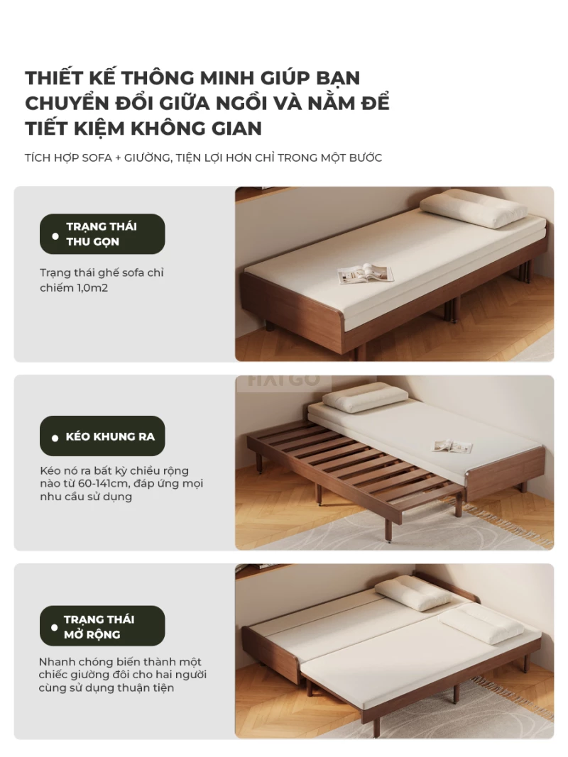 Sofa Giường Đa Năng Linh Hoạt Haigo SOF216