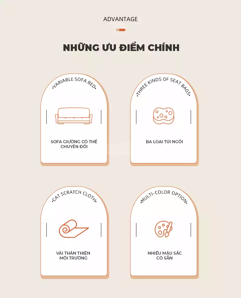 Sofa Giường Gấp Mở Linh Hoạt Haigo SOF211