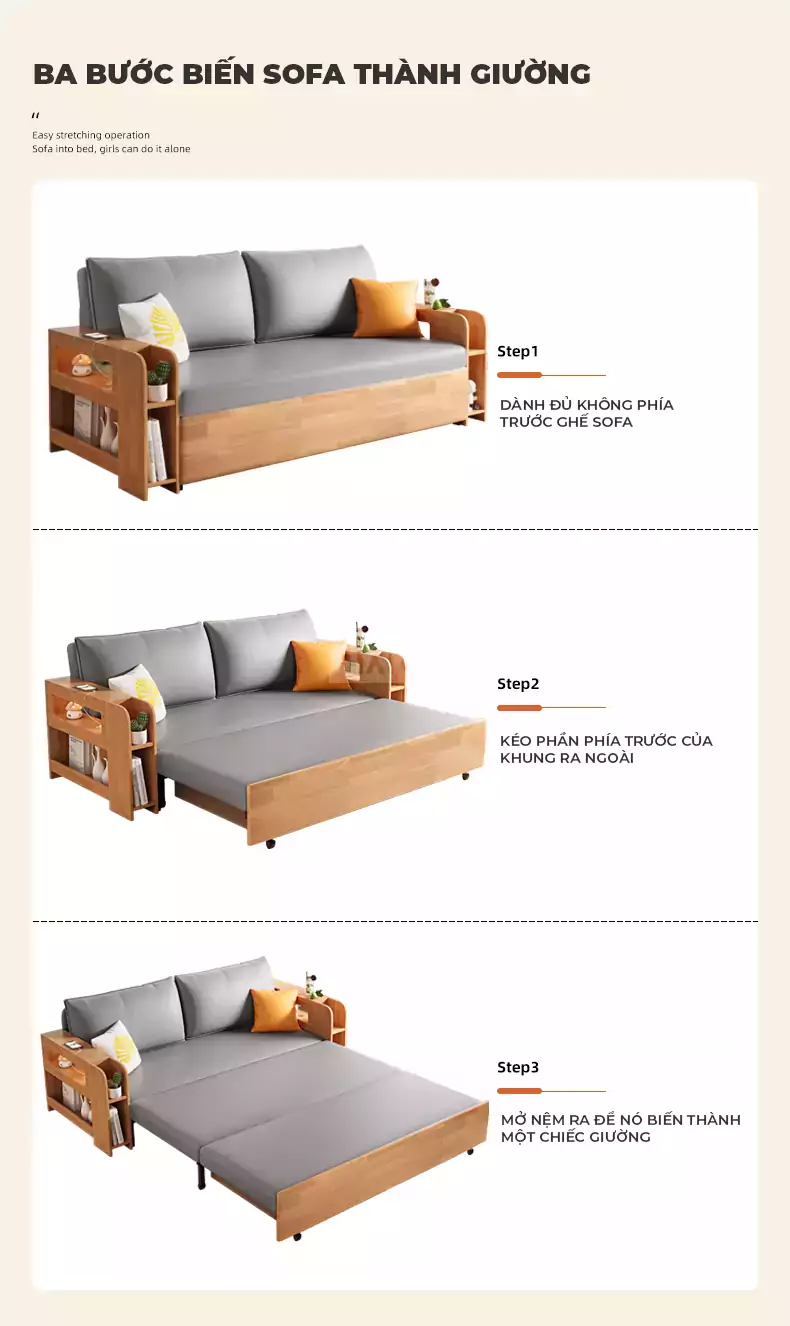 Sofa Giường Gấp Mở Linh Hoạt Haigo SOF211