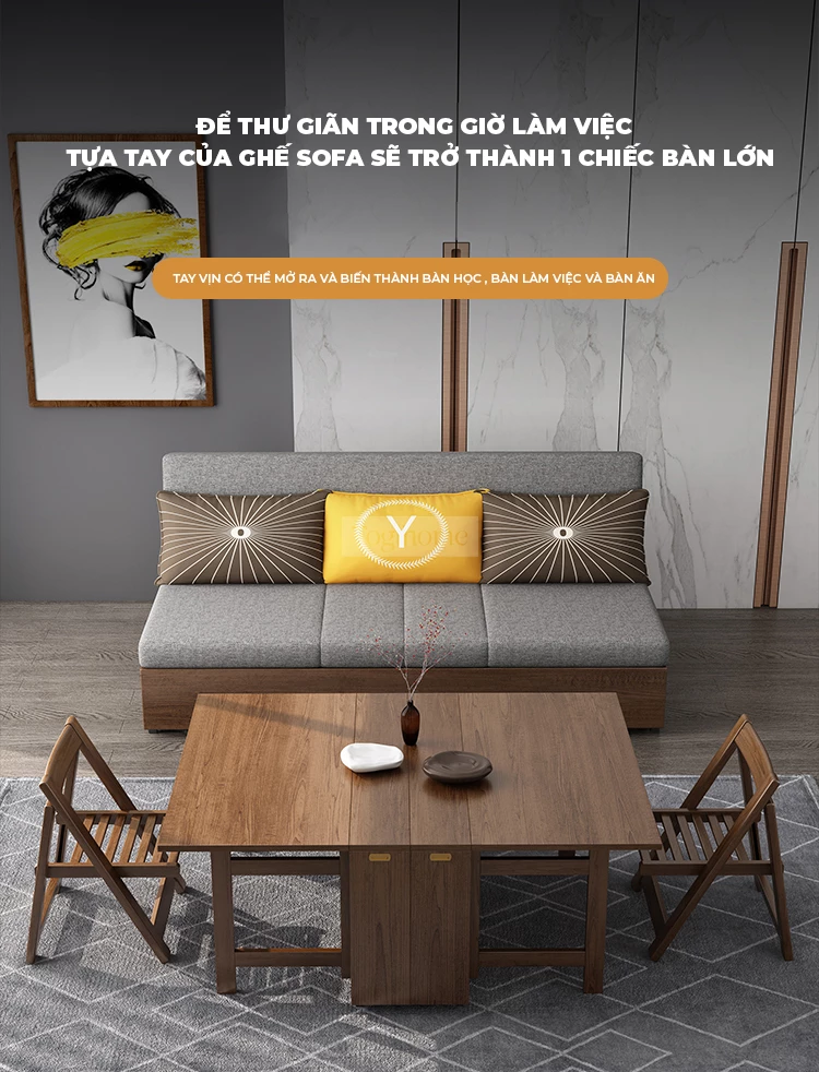 Sofa Giường Kết Hợp Bàn Gấp Gọn Gỗ Tự Nhiên TOGI Smart M39 – Giải pháp tối ưu cho không gian nhỏ với thiết kế 3 trong 1: sofa, giường ngủ và bàn gấp gọn tiện lợi. Chất liệu gỗ tự nhiên cao cấp, bền đẹp, an toàn cho sức khỏe. Đệm êm ái, dễ dàng chuyển đổi chế độ sử dụng. Kiểu dáng hiện đại, phù hợp với nhiều phong cách nội thất.