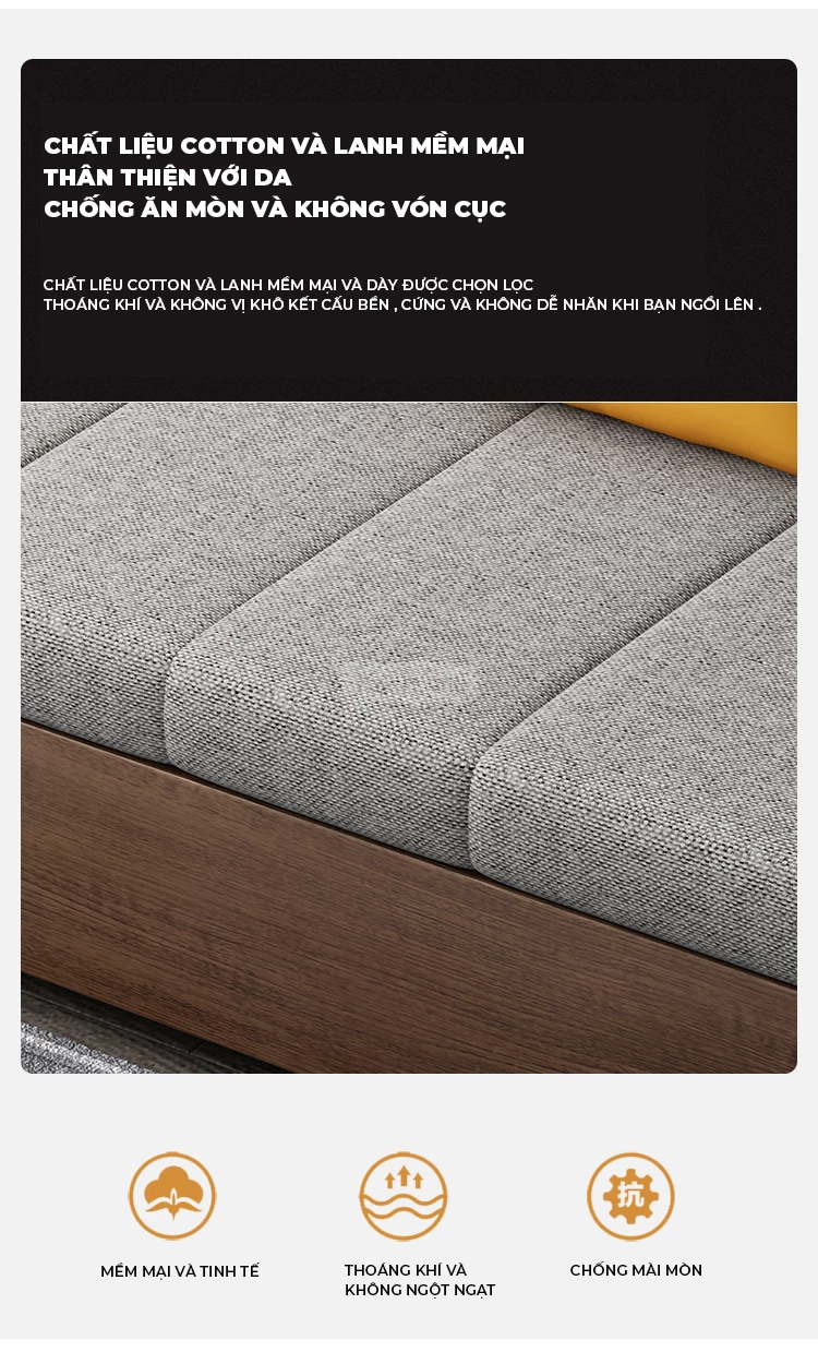Sofa Giường Kết Hợp Bàn Gấp Gọn Gỗ Tự Nhiên TOGI Smart M39 – Giải pháp tối ưu cho không gian nhỏ với thiết kế 3 trong 1: sofa, giường ngủ và bàn gấp gọn tiện lợi. Chất liệu gỗ tự nhiên cao cấp, bền đẹp, an toàn cho sức khỏe. Đệm êm ái, dễ dàng chuyển đổi chế độ sử dụng. Kiểu dáng hiện đại, phù hợp với nhiều phong cách nội thất.
