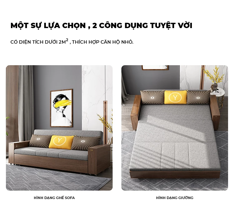 Sofa Giường Kết Hợp Bàn Gấp Gọn Gỗ Tự Nhiên TOGI Smart M39 – Giải pháp tối ưu cho không gian nhỏ với thiết kế 3 trong 1: sofa, giường ngủ và bàn gấp gọn tiện lợi. Chất liệu gỗ tự nhiên cao cấp, bền đẹp, an toàn cho sức khỏe. Đệm êm ái, dễ dàng chuyển đổi chế độ sử dụng. Kiểu dáng hiện đại, phù hợp với nhiều phong cách nội thất.