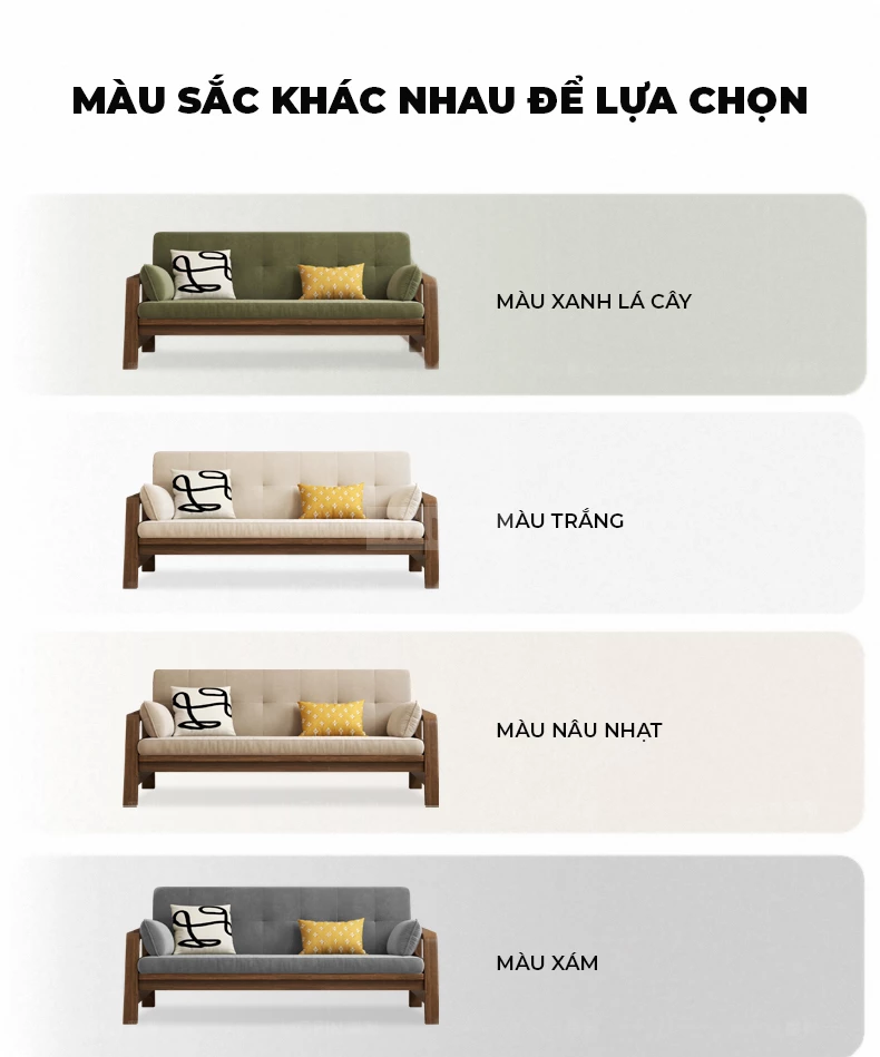 Sofa Giường Mở Rộng Gỗ Tự Nhiên Haigo SOF273