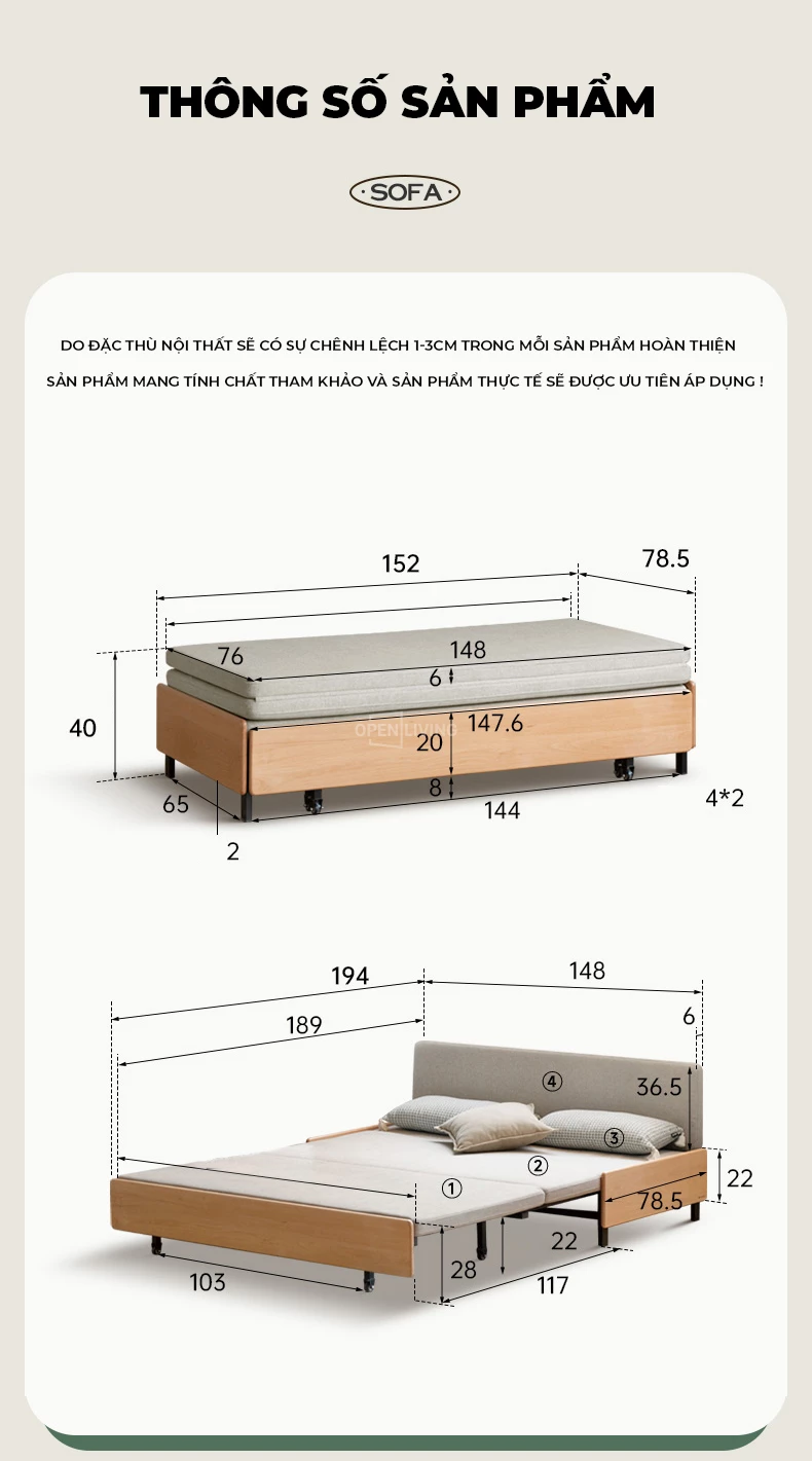 mang lại sự thoải mái khi sử dụng Sofa Giường Mở Rộng Openliving OSF 012 - Sự lựa chọn hoàn hảo cho không gian sống hiện đại. Thiết kế linh hoạt, dễ dàng chuyển đổi giữa ghế và giường, tiết kiệm diện tích. Chất liệu bền đẹp, phong cách sang trọng. Mua ngay tại Openliving để tận hưởng sự tiện nghi và đẳng cấp.