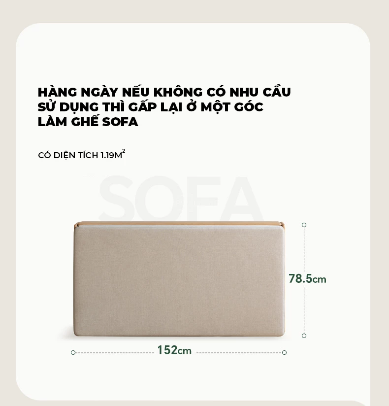 Đệm đầu chắc chắn Sofa Giường Mở Rộng Openliving OSF 012 - Sofa gấp mở linh hoạt