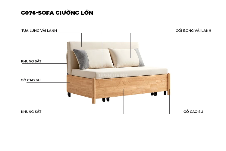 chất liệu thân thiện, thiết kế thông minh  Sofa Giường Mở Rộng Openliving OSF 013 - Giải pháp tối ưu cho không gian nhỏ. Thiết kế linh hoạt, dễ dàng chuyển đổi từ ghế thành giường, tiết kiệm diện tích. Chất liệu bền, phong cách hiện đại. Mua ngay tại Openliving để tận hưởng sự tiện nghi và đẳng cấp.