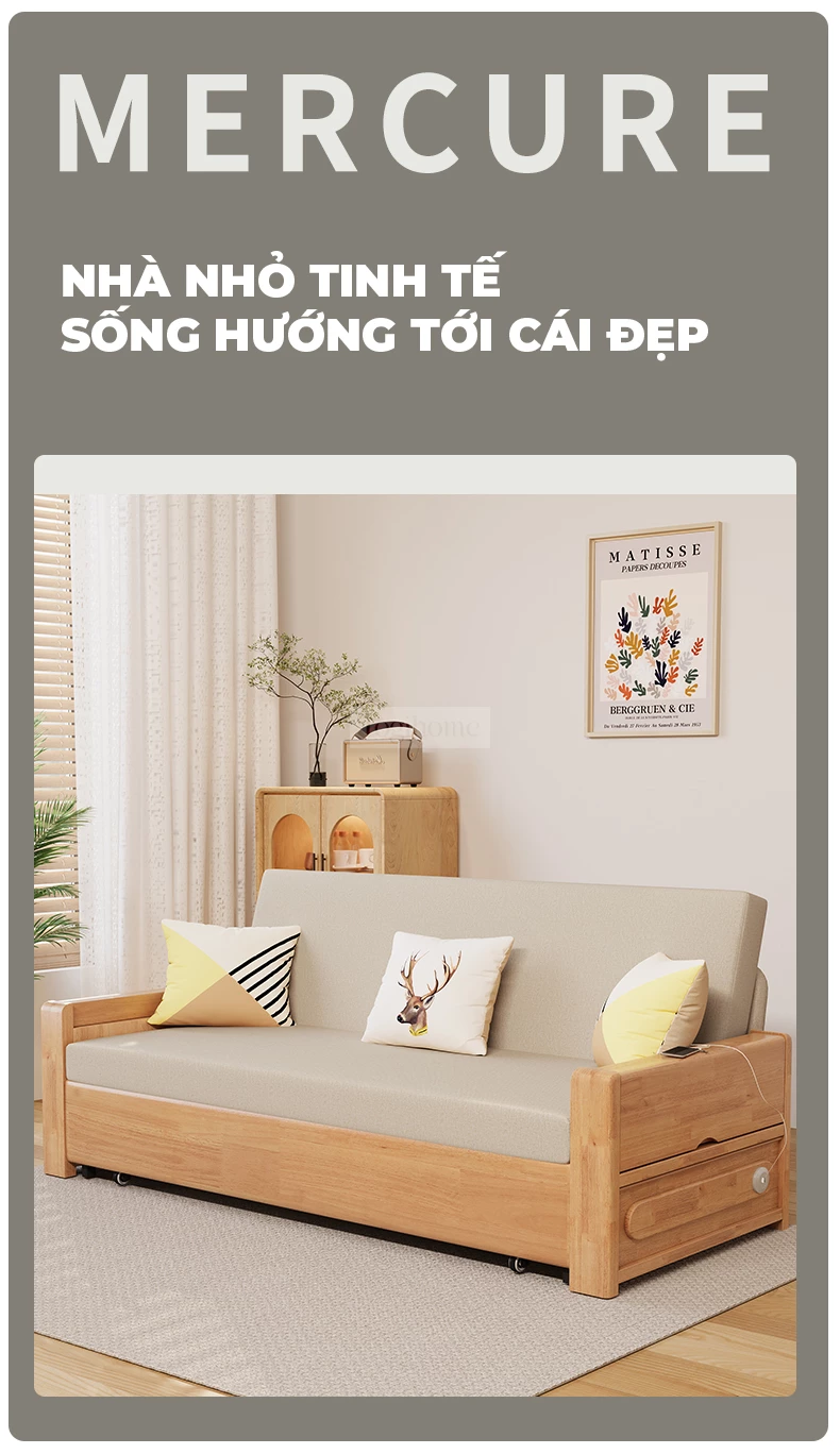 Sofa Giường Thông Minh Hình Chữ L Gỗ Tự Nhiên TOGI Smart M47 – Thiết kế đa năng 2 trong 1, dễ dàng chuyển đổi từ sofa sang giường, tối ưu không gian sống. Khung gỗ tự nhiên chắc chắn, bền đẹp, an toàn cho sức khỏe. Kiểu dáng chữ L hiện đại, phù hợp với nhiều không gian phòng khách. Đệm êm ái, mang lại sự thoải mái tối đa. 