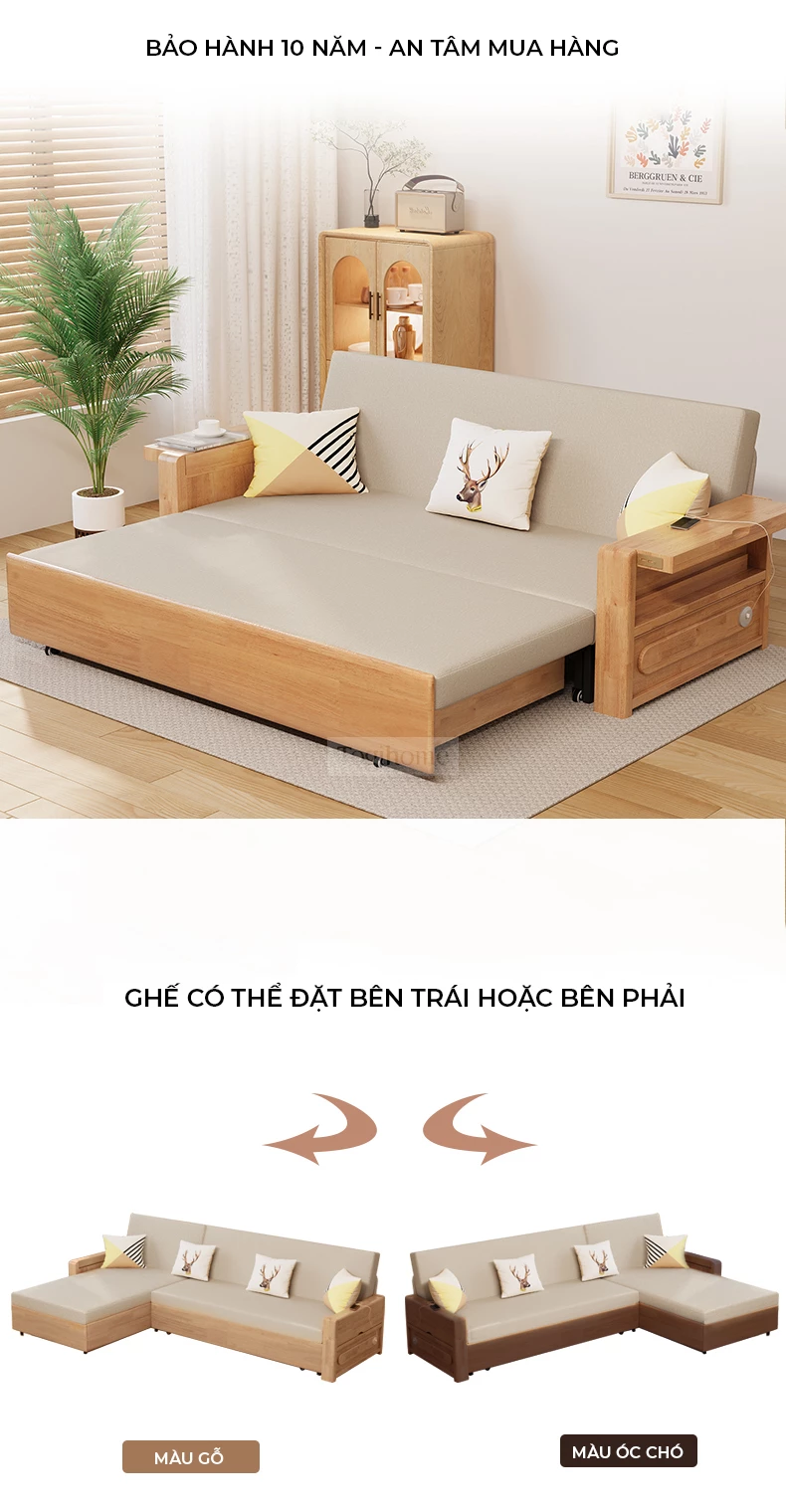 Sofa Giường Thông Minh Hình Chữ L Gỗ Tự Nhiên TOGI Smart M47 – Thiết kế đa năng 2 trong 1, dễ dàng chuyển đổi từ sofa sang giường, tối ưu không gian sống. Khung gỗ tự nhiên chắc chắn, bền đẹp, an toàn cho sức khỏe. Kiểu dáng chữ L hiện đại, phù hợp với nhiều không gian phòng khách. Đệm êm ái, mang lại sự thoải mái tối đa. 