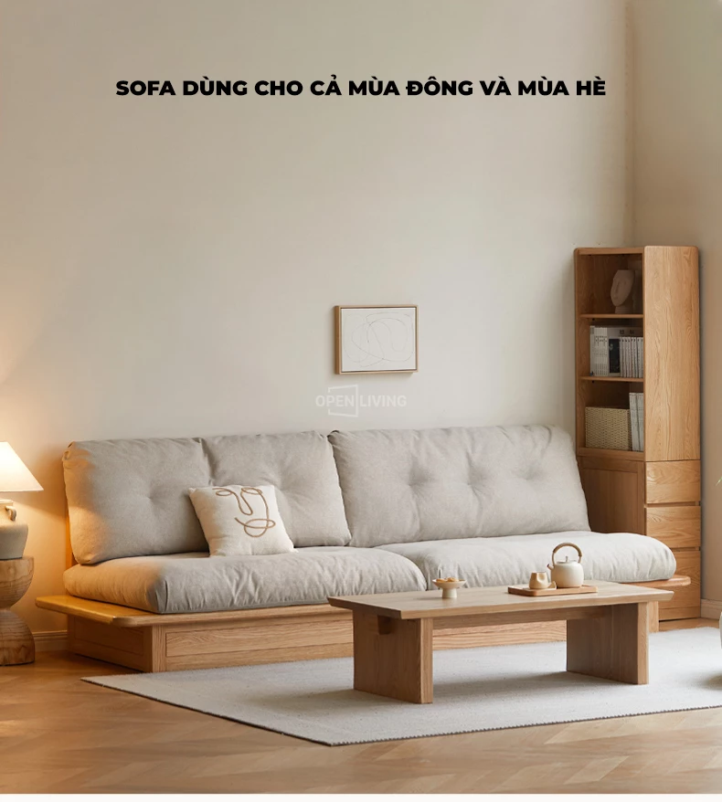 Sofa gỗ tự nhiên OpenLiving OPK301 – thuộc dòng sản phẩm Almond cao cấp, nổi bật với thiết kế tối giản, sang trọng và tinh tế. Chất liệu gỗ tự nhiên bền bỉ kết hợp đệm êm ái, mang lại sự thoải mái và đẳng cấp cho không gian phòng khách hiện đại.