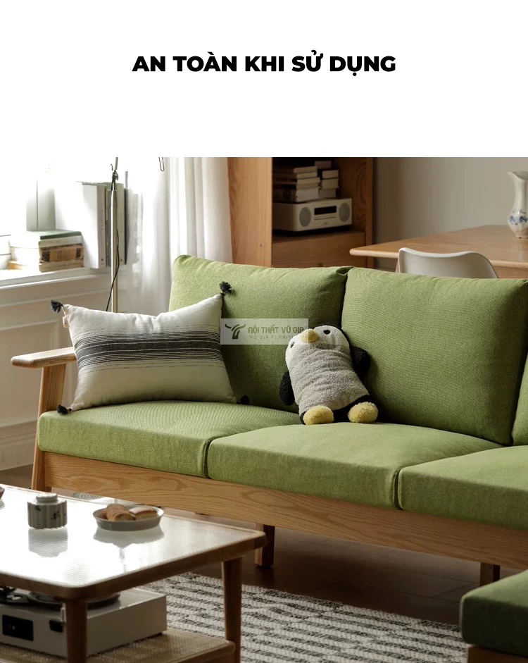 thiết kế an toàn khi sử dụng của Sofa gỗ tự nhiên phong cách tối giản hiện đại CBK15