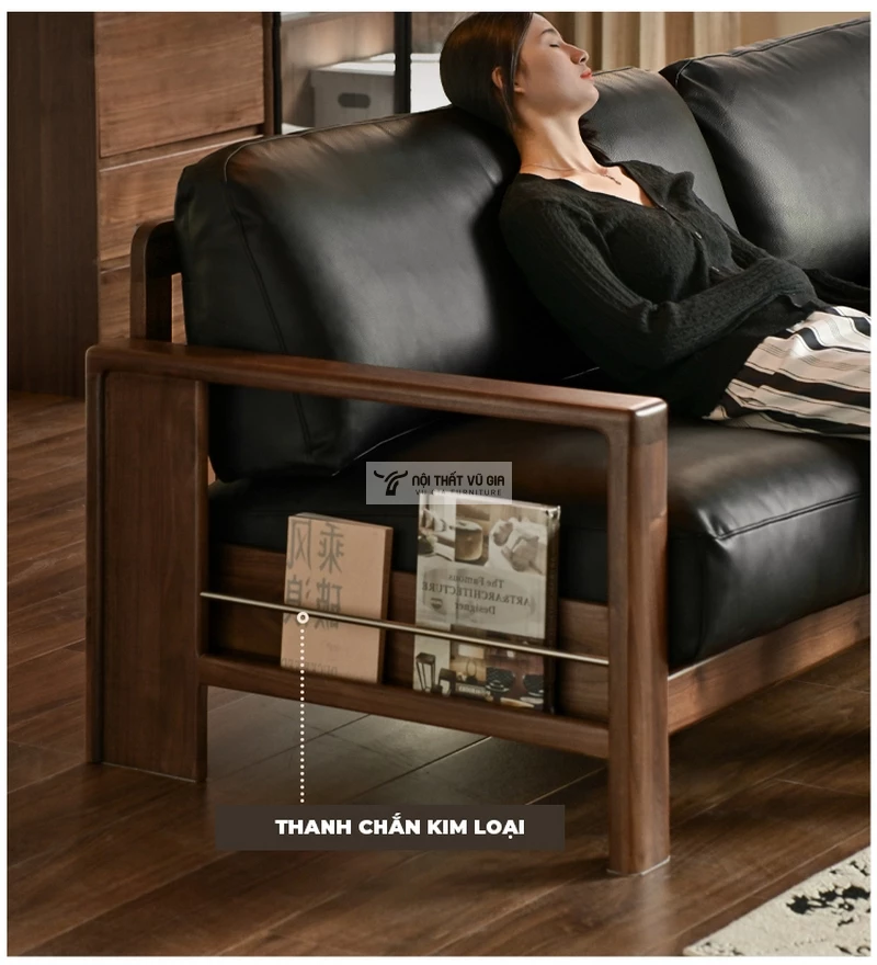 thiết kế sang trọng của Sofa gỗ tự nhiên thiết kế hiện đại, sang trọng SB36