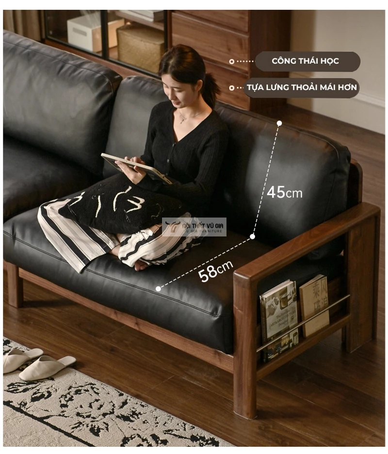 chi tiết thiết kế của Sofa gỗ tự nhiên thiết kế hiện đại, sang trọng SB36