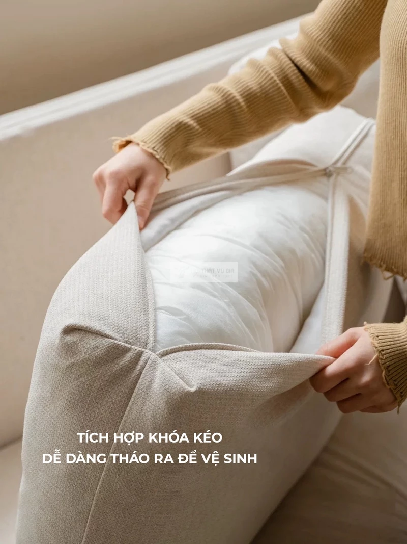 thiết kế dễ dàng vệ sinh của Sofa gỗ tự nhiên thiết kế tay vịn hiện đại, thanh lịch SB39