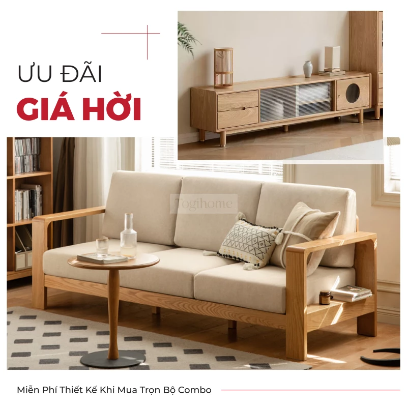 Sofa – Kệ Tivi Phòng Khách Gỗ Tự Nhiên Togismart CBK 222 nổi bật với thiết kế hiện đại, chất liệu gỗ tự nhiên bền đẹp, mang đến vẻ đẹp mộc mạc nhưng sang trọng cho phòng khách. Phù hợp với nhiều phong cách nội thất, tối ưu không gian và nâng tầm trải nghiệm sống tiện nghi.