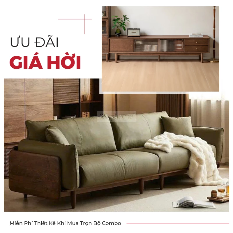 Sofa – Kệ Tivi Phòng Khách Gỗ Tự Nhiên Togismart CBK 223 là bộ sofa kết hợp kệ tivi làm từ gỗ tự nhiên cao cấp, thiết kế tối giản tinh tế, phù hợp mọi không gian sống. Chất liệu bền chắc, màu sắc sang trọng, tạo điểm nhấn ấm áp và hiện đại cho phòng khách gia đình Việt.
