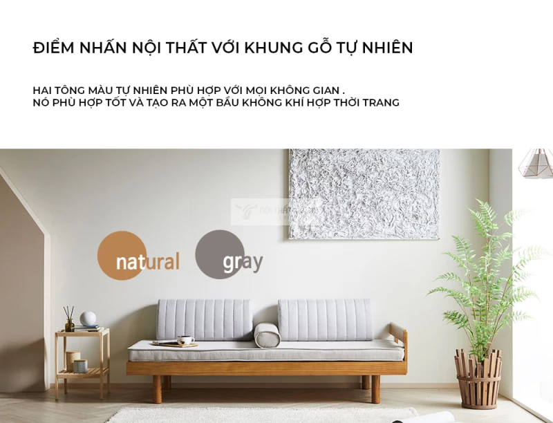 điểm nhấn nội thất với Sofa khung gỗ tự nhiên cao cấp kết hợp nệm êm ái SB33