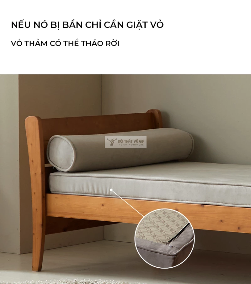 thiết kế dễ dàng vệ sinh của Sofa khung gỗ tự nhiên cao cấp thiết kế thanh lịch, hiện đại SB34