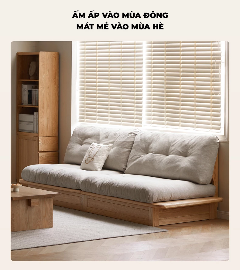 Sofa khung gỗ tự nhiên nệm cao cấp phong cách hiện đại CBK20