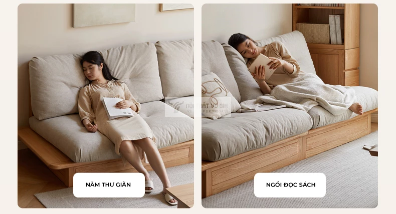 thư giãn thoải mái với Sofa khung gỗ tự nhiên nệm cao cấp phong cách hiện đại CBK20