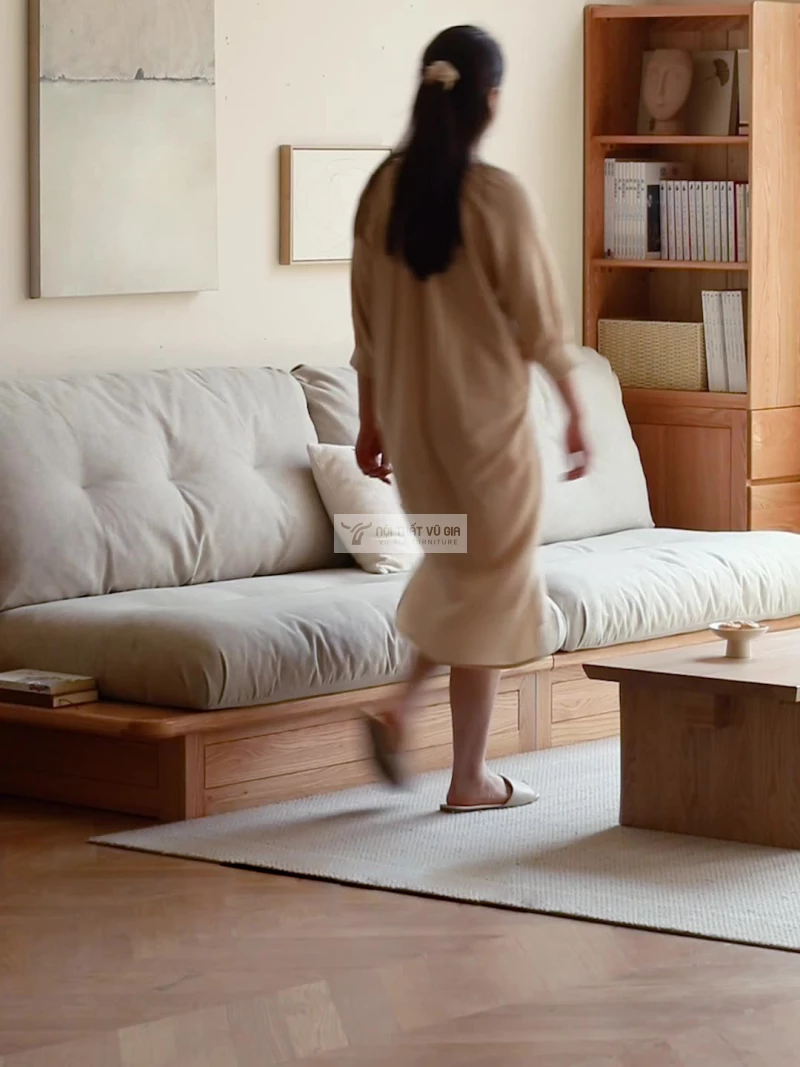 Sofa khung gỗ tự nhiên nệm cao cấp phong cách hiện đại CBK20
