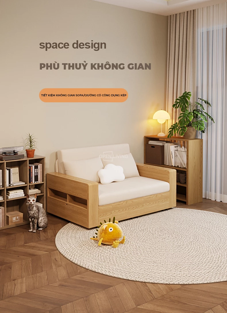 Sofa mở rộng thành giường OpenLiving OSF 060 với khung thép chống gỉ cao cấp và gỗ tự nhiên, mang đến độ bền vượt trội và thiết kế hiện đại. Sản phẩm dễ dàng chuyển đổi từ sofa sang giường, tối ưu hóa không gian và tạo sự tiện nghi cho mọi không gian sống.