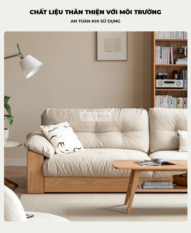 Sofa phòng khách gỗ tự nhiên cao cấp, thiết kế đa năng CBK7sử dụng chất liệu chắc chắn