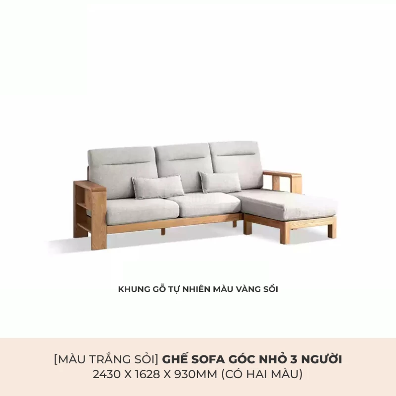 Sofa Phòng Khách Gỗ Tự Nhiên Hiện Đại Togismart M58 là lựa chọn lý tưởng cho phòng khách hiện đại. Thiết kế tối giản với khung gỗ tự nhiên chắc chắn, đệm ngồi êm ái, màu sắc trang nhã. Mang lại sự thoải mái và phong cách cho không gian sống, dễ kết hợp với nhiều phong cách nội thất.