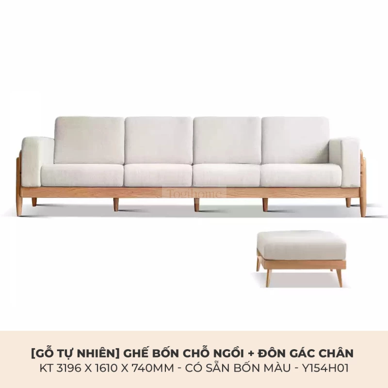 Sofa Phòng Khách Gỗ Tự Nhiên Hiện Đại Togismart M59 sở hữu thiết kế hiện đại, tối giản nhưng tinh tế. Khung gỗ chắc chắn kết hợp đệm ngồi êm ái, phù hợp cho phòng khách sang trọng. Màu sắc hài hòa, chất liệu bền bỉ, dễ vệ sinh, nâng tầm không gian sống tiện nghi và thẩm mỹ.