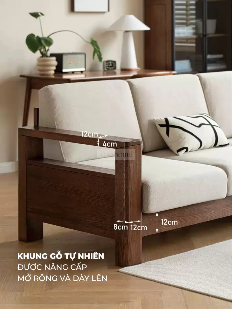 Sofa Phòng Khách Gỗ Tự Nhiên Hiện Đại Togismart M60 thiết kế hiện đại, khung gỗ chắc chắn, đệm ngồi êm ái. Kiểu dáng sang trọng, dễ phối hợp với nhiều không gian sống. Chất liệu cao cấp, độ bền cao, mang lại cảm giác thoải mái, thanh lịch cho phòng khách của bạn.