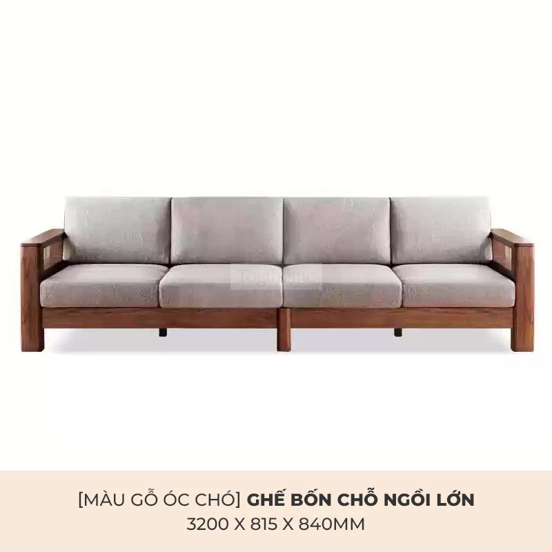 Sofa Phòng Khách Gỗ Tự Nhiên Hiện Đại Togismart M60 thiết kế hiện đại, khung gỗ chắc chắn, đệm ngồi êm ái. Kiểu dáng sang trọng, dễ phối hợp với nhiều không gian sống. Chất liệu cao cấp, độ bền cao, mang lại cảm giác thoải mái, thanh lịch cho phòng khách của bạn.