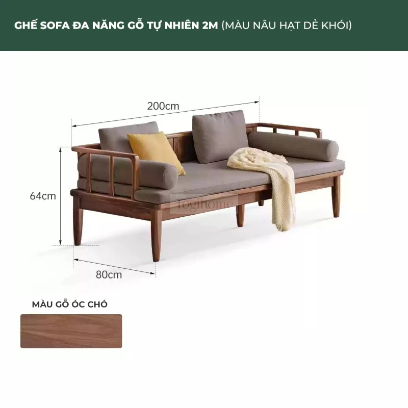Sofa Phòng Khách Gỗ Tự Nhiên Hiện Đại Togismart M64 thiết kế hiện đại, tối giản, phù hợp nhiều phong cách nội thất. Khung gỗ chắc chắn, đệm vải êm ái tạo cảm giác thoải mái khi sử dụng. Sản phẩm lý tưởng cho phòng khách thanh lịch, bền đẹp, nâng tầm không gian sống của bạn.