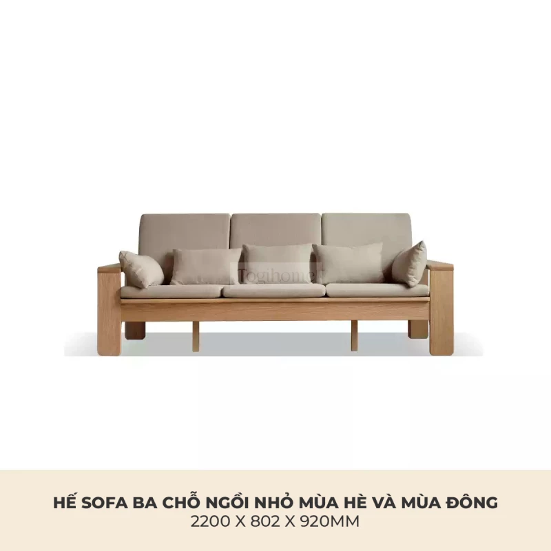 Sofa phòng khách gỗ tự nhiên hiện đại Togismart M66 sở hữu thiết kế tinh gọn, thanh lịch với đường nét tối giản. Chất liệu gỗ tự nhiên cao cấp kết hợp đệm ngồi thoải mái mang lại trải nghiệm thư giãn hoàn hảo. Thích hợp cho không gian hiện đại, sang trọng và tiện nghi.