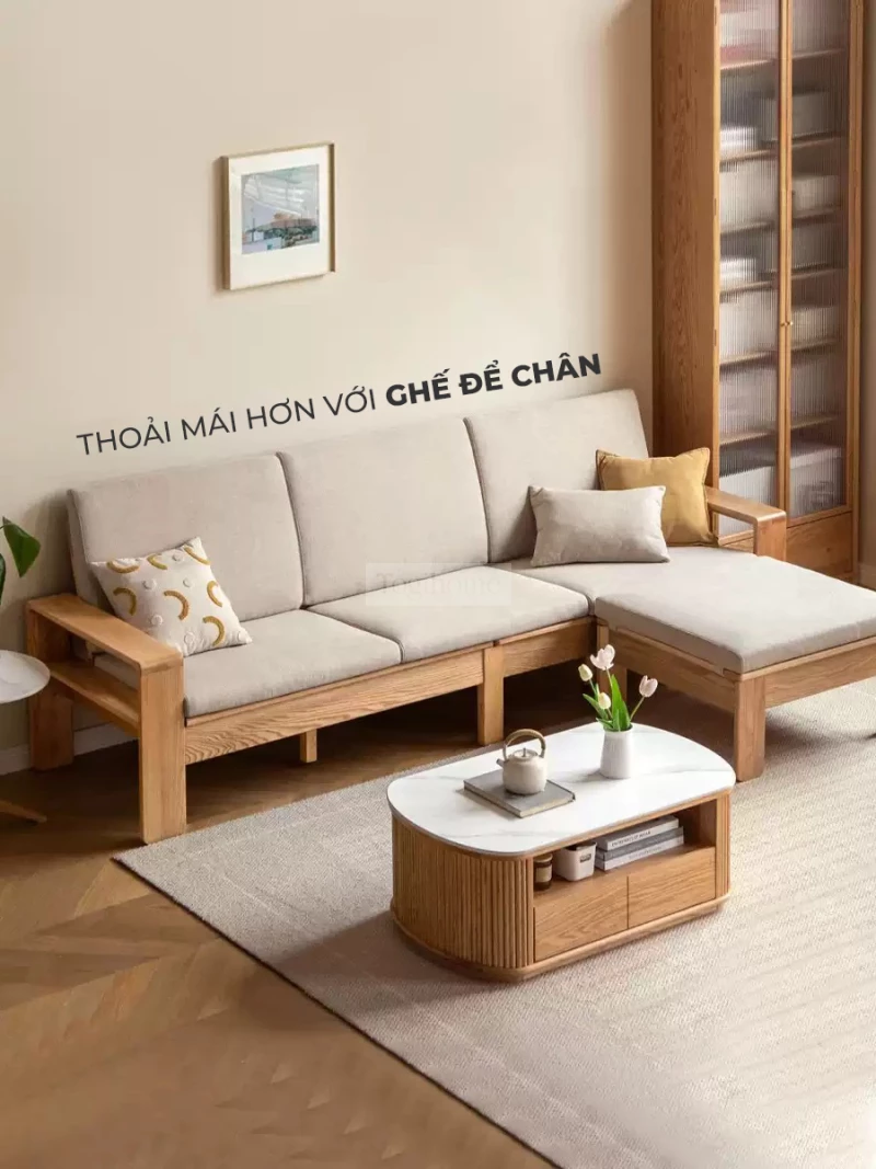 Sofa phòng khách gỗ tự nhiên hiện đại Togismart M66 sở hữu thiết kế tinh gọn, thanh lịch với đường nét tối giản. Chất liệu gỗ tự nhiên cao cấp kết hợp đệm ngồi thoải mái mang lại trải nghiệm thư giãn hoàn hảo. Thích hợp cho không gian hiện đại, sang trọng và tiện nghi.