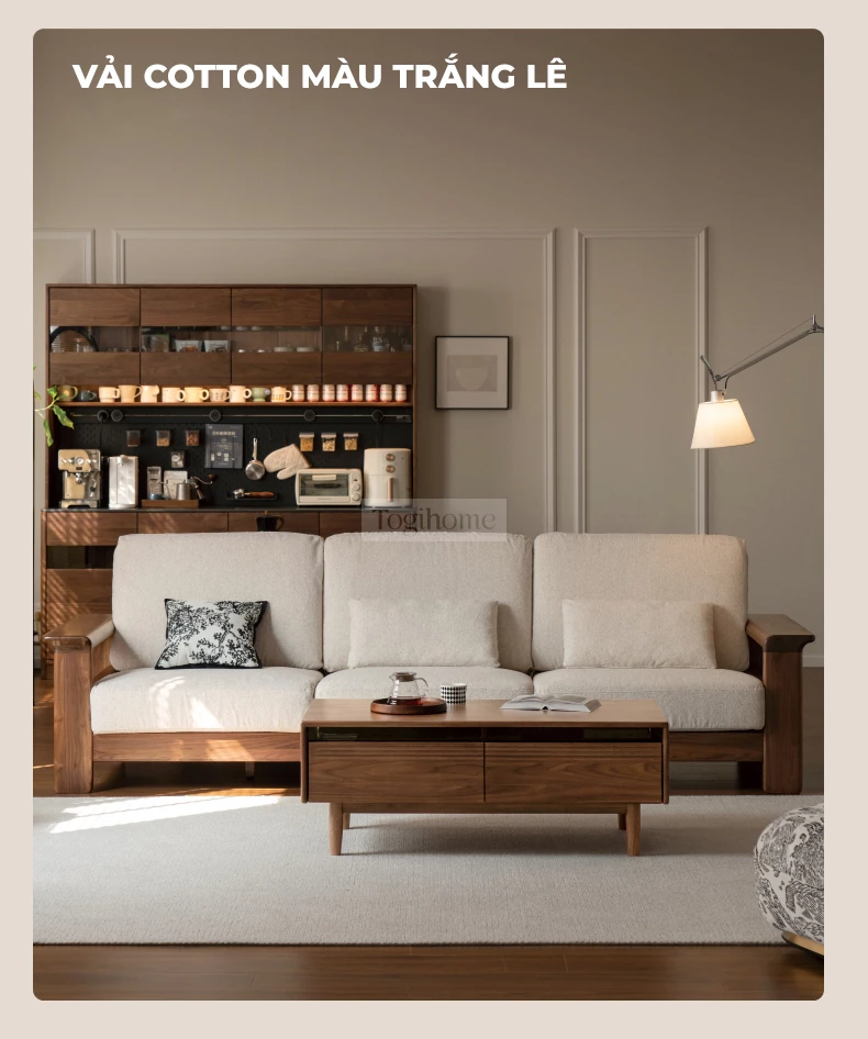 Sofa Phòng Khách Gỗ Tự Nhiên Hiện Đại Togismart M67 thiết kế hiện đại, tinh tế, mang đến không gian sống sang trọng và ấm cúng. Gỗ tự nhiên bền đẹp kết hợp đệm ngồi êm ái, phù hợp nhiều phong cách nội thất. Lựa chọn lý tưởng cho phòng khách tối giản và đẳng cấp.