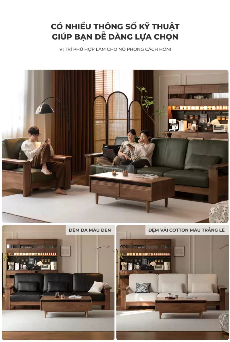 Sofa Phòng Khách Gỗ Tự Nhiên Hiện Đại Togismart M67 thiết kế hiện đại, tinh tế, mang đến không gian sống sang trọng và ấm cúng. Gỗ tự nhiên bền đẹp kết hợp đệm ngồi êm ái, phù hợp nhiều phong cách nội thất. Lựa chọn lý tưởng cho phòng khách tối giản và đẳng cấp.