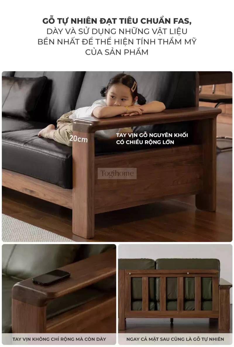 Sofa Phòng Khách Gỗ Tự Nhiên Hiện Đại Togismart M67 thiết kế hiện đại, tinh tế, mang đến không gian sống sang trọng và ấm cúng. Gỗ tự nhiên bền đẹp kết hợp đệm ngồi êm ái, phù hợp nhiều phong cách nội thất. Lựa chọn lý tưởng cho phòng khách tối giản và đẳng cấp.