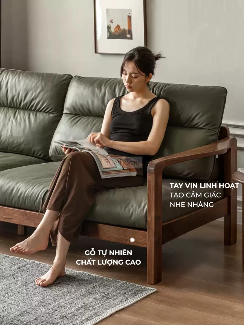 Sofa Phòng Khách Gỗ Tự Nhiên Hiện Đại Togismart M70 được chế tác từ gỗ tự nhiên cao cấp, thiết kế hiện đại, tối giản. Đệm ngồi dày dặn, êm ái, màu sắc trung tính dễ phối đồ. Phù hợp với nhiều phong cách nội thất, mang đến vẻ đẹp thanh lịch và tiện nghi cho phòng khách gia đình.