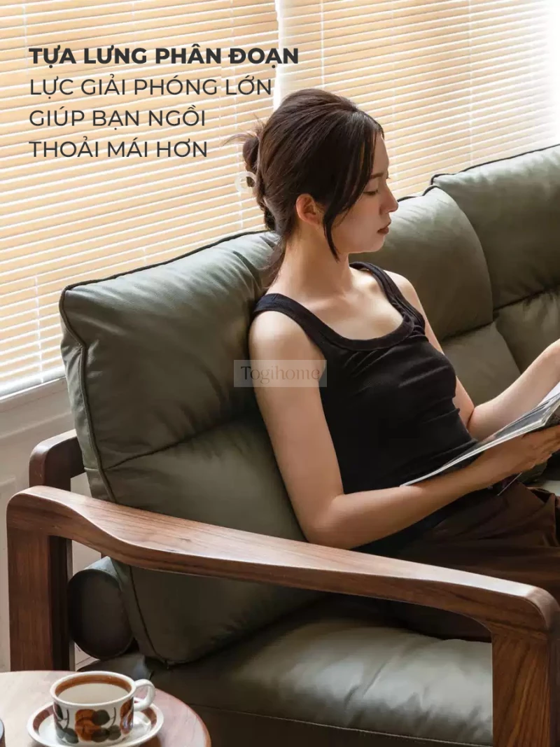Sofa Phòng Khách Gỗ Tự Nhiên Hiện Đại Togismart M70 được chế tác từ gỗ tự nhiên cao cấp, thiết kế hiện đại, tối giản. Đệm ngồi dày dặn, êm ái, màu sắc trung tính dễ phối đồ. Phù hợp với nhiều phong cách nội thất, mang đến vẻ đẹp thanh lịch và tiện nghi cho phòng khách gia đình.