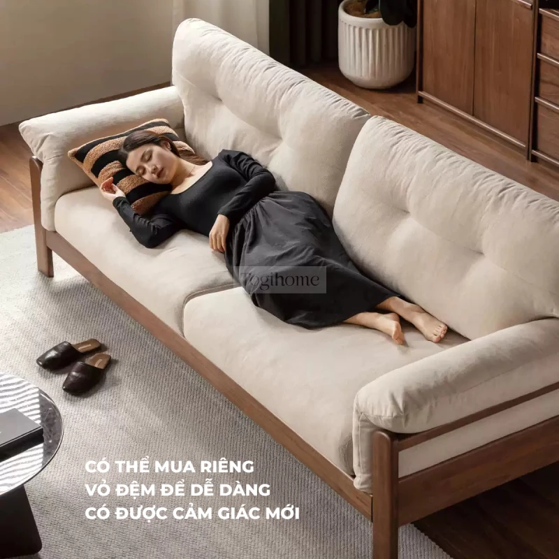 Sofa Phòng Khách Gỗ Tự Nhiên Hiện Đại Togismart M73 thiết kế hiện đại thanh lịch, khung gỗ bền chắc, đệm ngồi êm ái. Sản phẩm phù hợp với không gian phòng khách sang trọng, tinh tế, giúp nâng tầm phong cách sống và mang đến trải nghiệm thoải mái cho gia đình bạn.