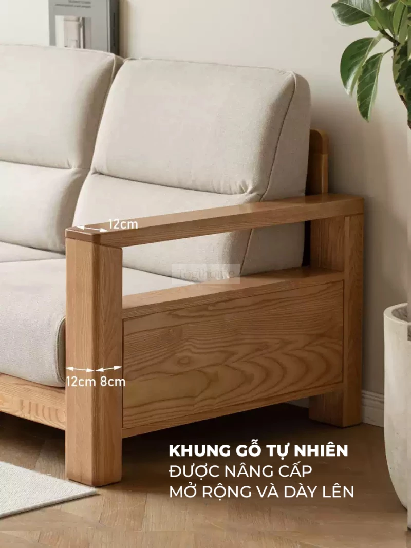 Sofa Phòng Khách Gỗ Tự Nhiên Hiện Đại Togismart M82 mang phong cách hiện đại, khung gỗ tự nhiên chắc chắn, bề mặt đệm vải/da cao cấp êm ái. Thiết kế tinh tế với đường nét tối giản phù hợp cho phòng khách sang trọng, tiện nghi. Lựa chọn hoàn hảo cho không gian sống hiện đại và đẳng cấp
