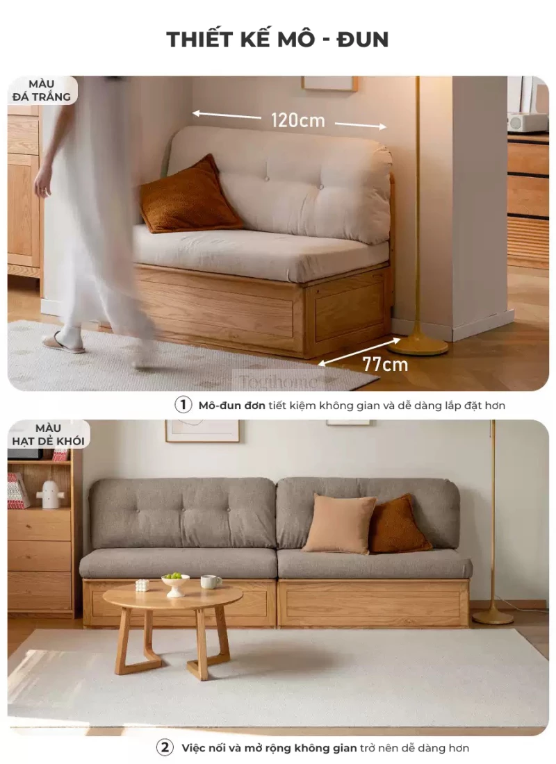 Sofa Phòng Khách Gỗ Tự Nhiên Hiện Đại Togismart M83 thiết kế hiện đại, tối giản với khung gỗ tự nhiên bền đẹp, kết hợp đệm ngồi êm ái, dễ vệ sinh. Phù hợp với không gian phòng khách sang trọng, tinh tế. Mang đến sự thoải mái và đẳng cấp cho tổ ấm của bạn.