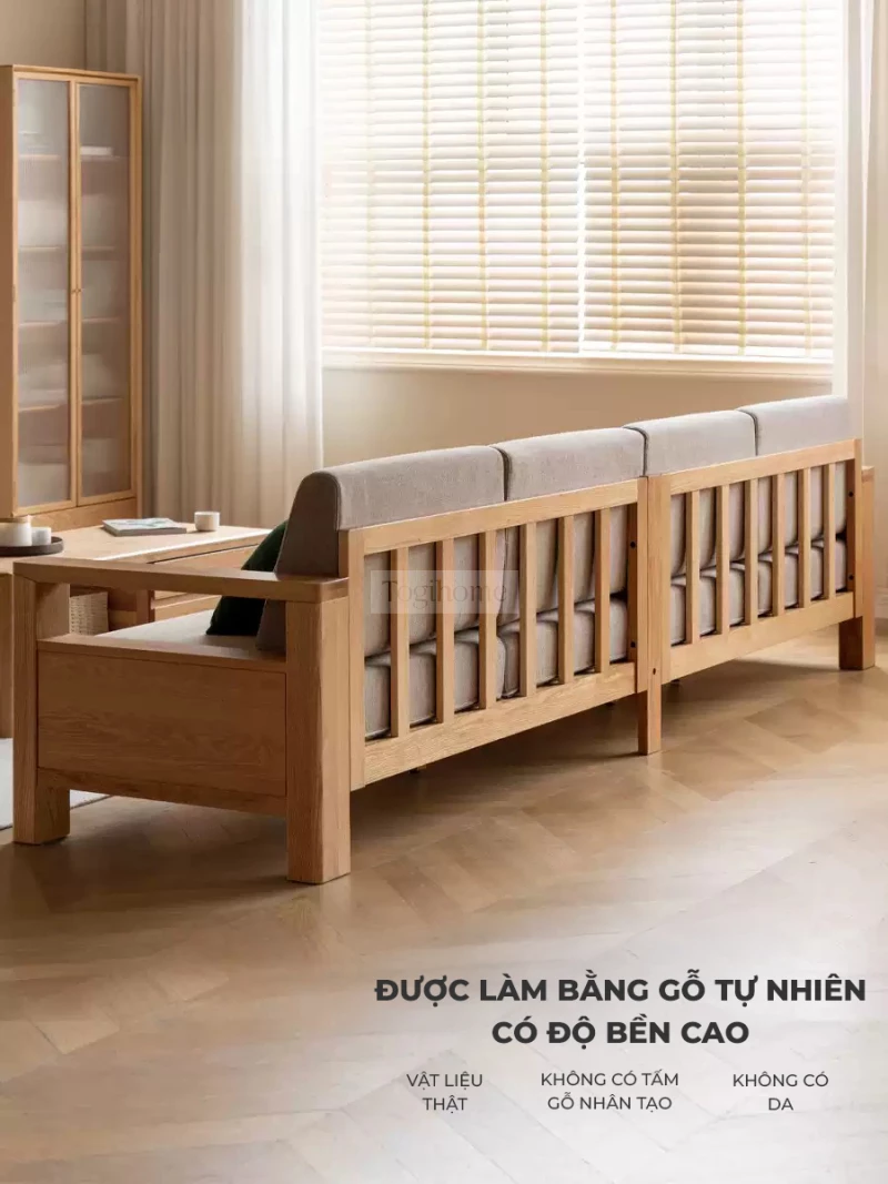 Sofa Phòng Khách Gỗ Tự Nhiên Hiện Đại Togismart M84 nổi bật với thiết kế hiện đại, sử dụng gỗ tự nhiên cao cấp, đệm ngồi dày dặn, êm ái. Kiểu dáng tối giản, phù hợp nhiều không gian sống. Lựa chọn lý tưởng cho phòng khách sang trọng, giúp nâng tầm thẩm mỹ và tiện nghi cho ngôi nhà.