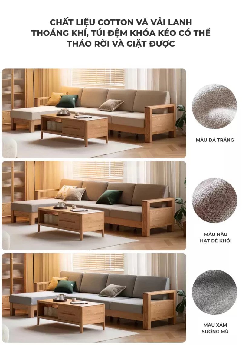 Sofa Phòng Khách Gỗ Tự Nhiên Hiện Đại Togismart M84 nổi bật với thiết kế hiện đại, sử dụng gỗ tự nhiên cao cấp, đệm ngồi dày dặn, êm ái. Kiểu dáng tối giản, phù hợp nhiều không gian sống. Lựa chọn lý tưởng cho phòng khách sang trọng, giúp nâng tầm thẩm mỹ và tiện nghi cho ngôi nhà.