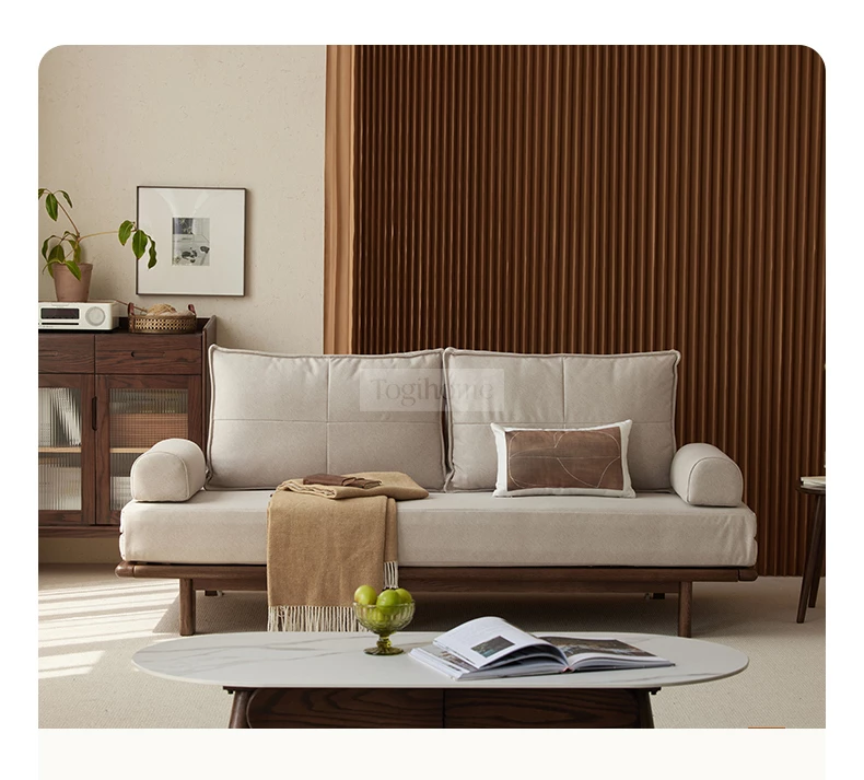 Sofa Phòng Khách Gỗ Tự Nhiên Hiện Đại Togismart M86 được thiết kế tinh tế, khung gỗ bền chắc, đệm ngồi êm ái. Kiểu dáng tối giản, sang trọng, dễ kết hợp với nhiều phong cách nội thất, mang đến không gian tiếp khách hiện đại và thoải mái.
