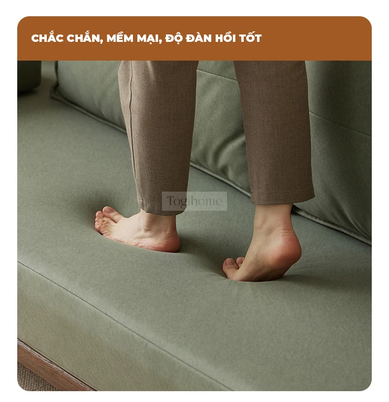 Sofa Phòng Khách Gỗ Tự Nhiên Hiện Đại Togismart M86 được thiết kế tinh tế, khung gỗ bền chắc, đệm ngồi êm ái. Kiểu dáng tối giản, sang trọng, dễ kết hợp với nhiều phong cách nội thất, mang đến không gian tiếp khách hiện đại và thoải mái.