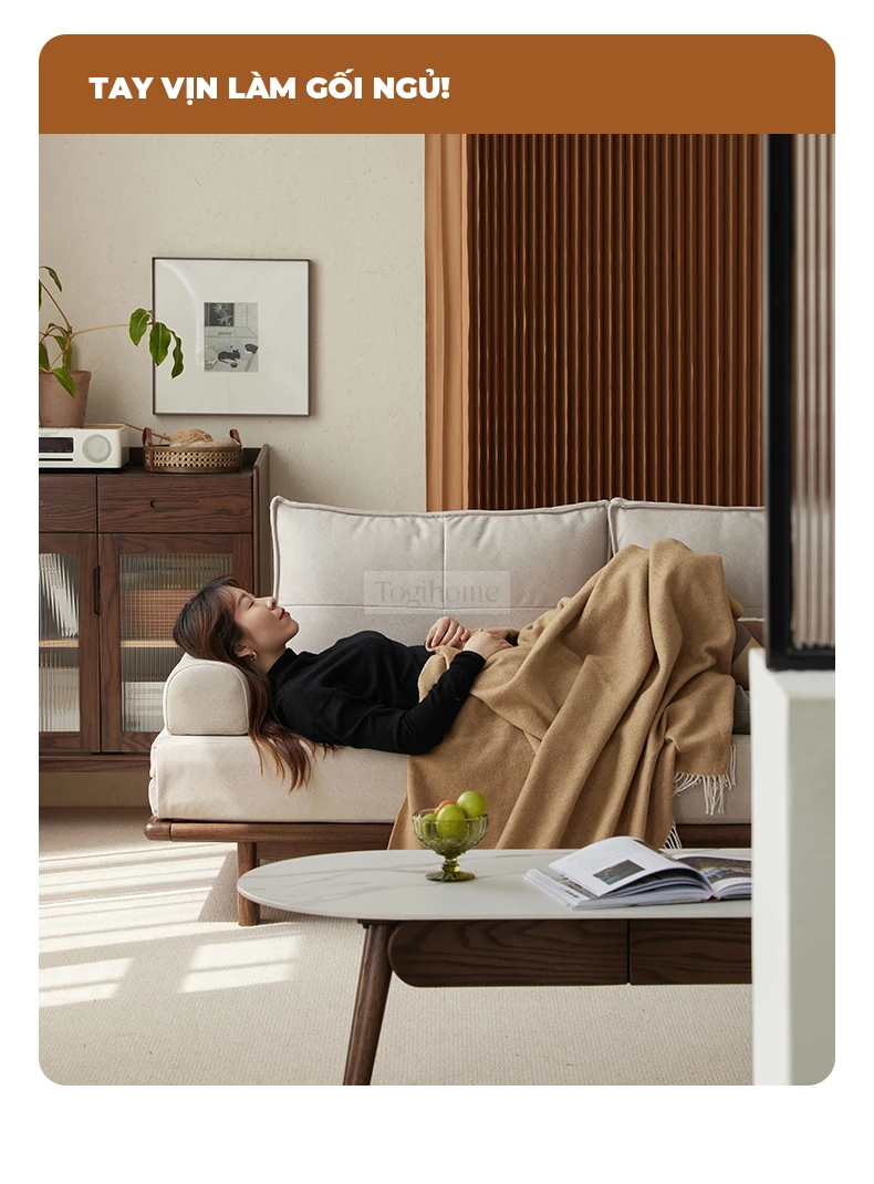 Sofa Phòng Khách Gỗ Tự Nhiên Hiện Đại Togismart M86 được thiết kế tinh tế, khung gỗ bền chắc, đệm ngồi êm ái. Kiểu dáng tối giản, sang trọng, dễ kết hợp với nhiều phong cách nội thất, mang đến không gian tiếp khách hiện đại và thoải mái.
