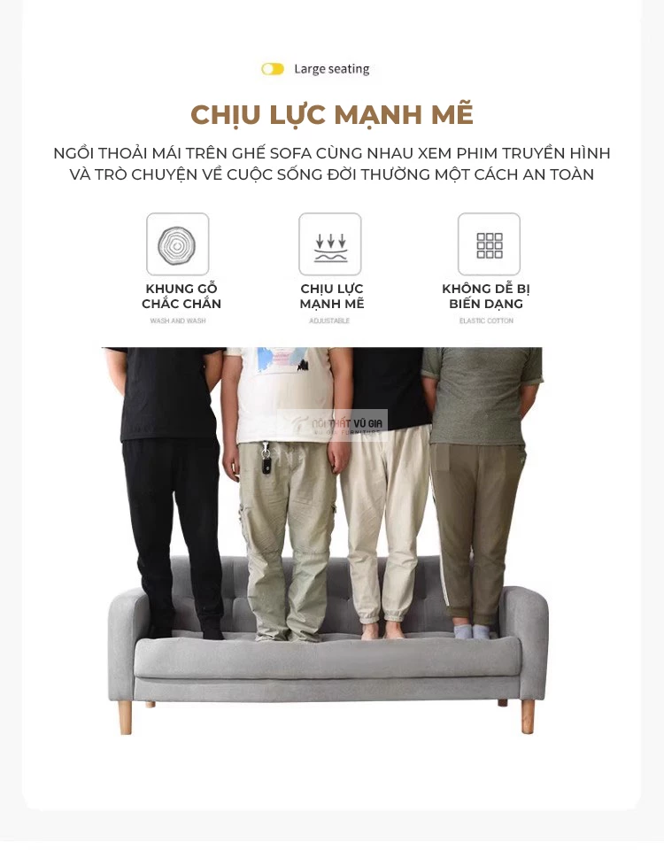 thiết kế chắc chắn, ổn định của Sofa phòng khách phong cách tối giản SB20