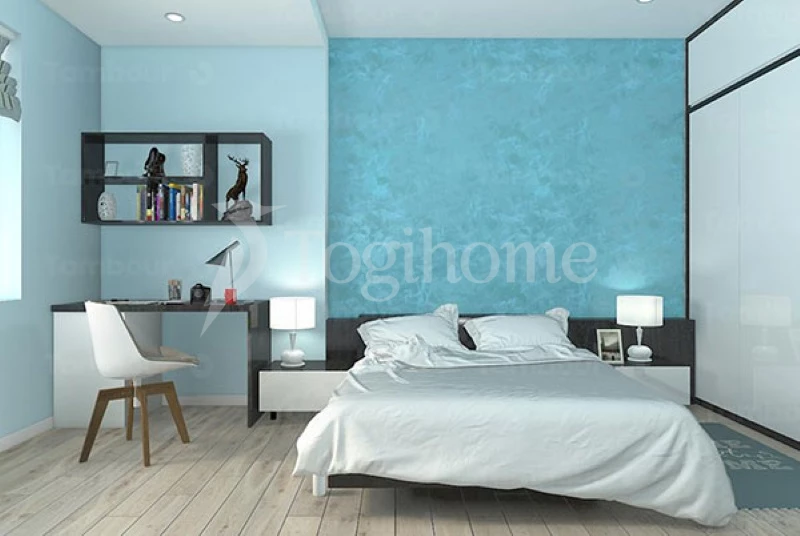 Sơn trang trí phòng ngủ bằng màu xanh dương